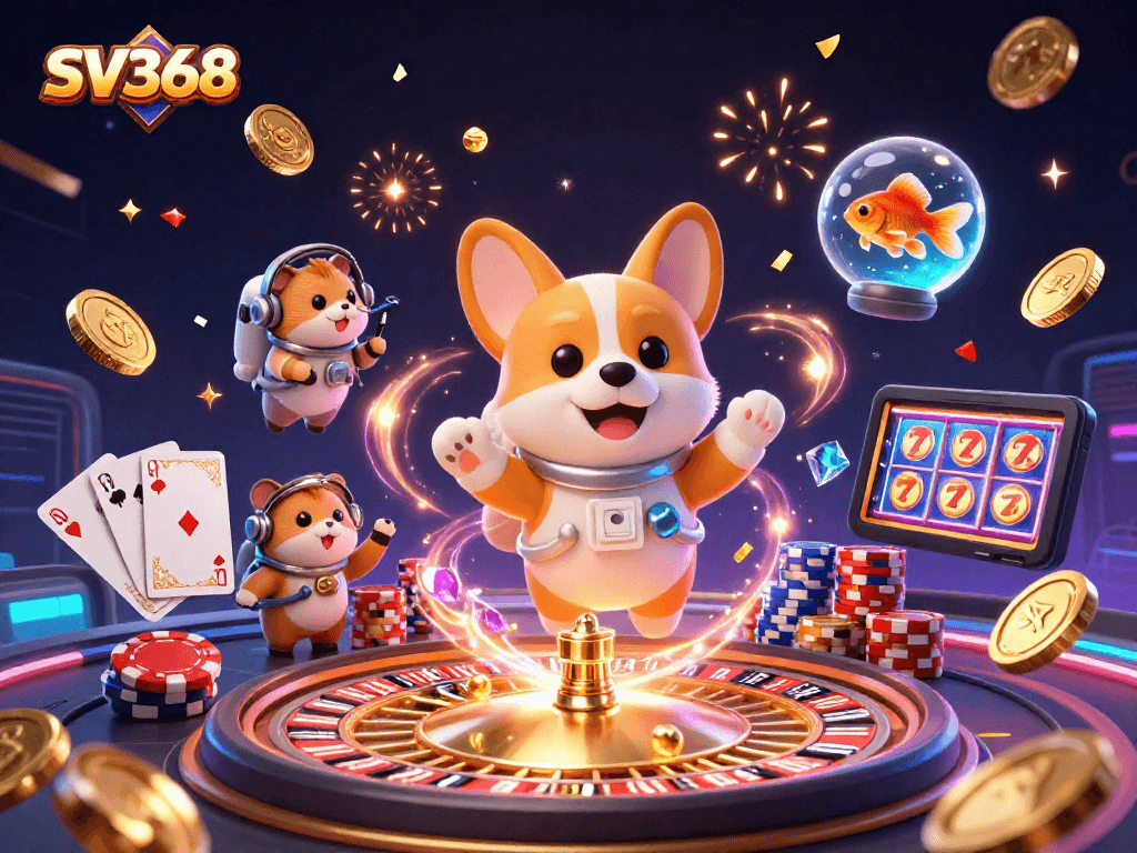 Experience thrilling gaming with SV368 in a vibrant space casino filled with excitement.