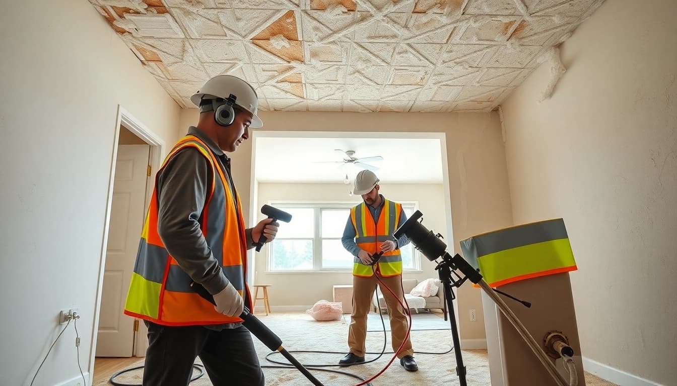 Technicians engaged in spray foam removal West Sussex, ensuring safe and effective home solutions.