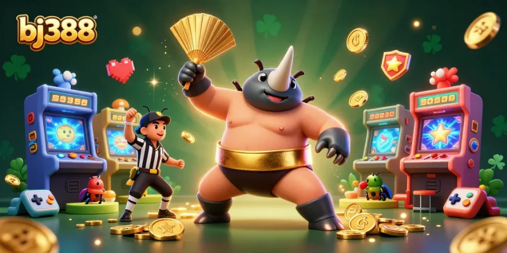 Experience winning moments at bj388 as the champion beetle stomps, showering coins in excitement.