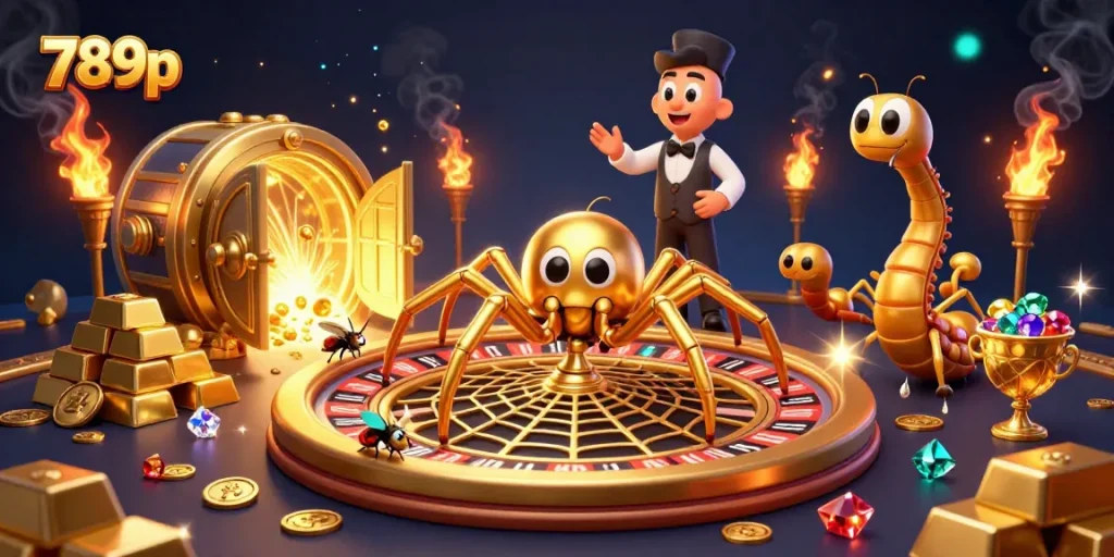 Experience thrilling bets at 789p with a golden web of gaming excitement and riches.