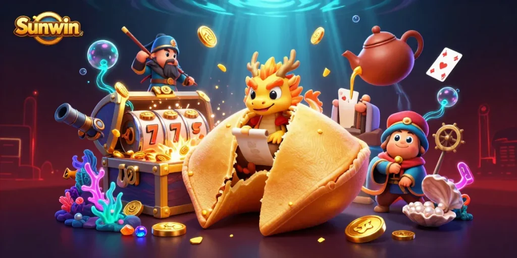 Engage in thrilling games at Sunwin, featuring a giant fortune cookie and underwater treasures!