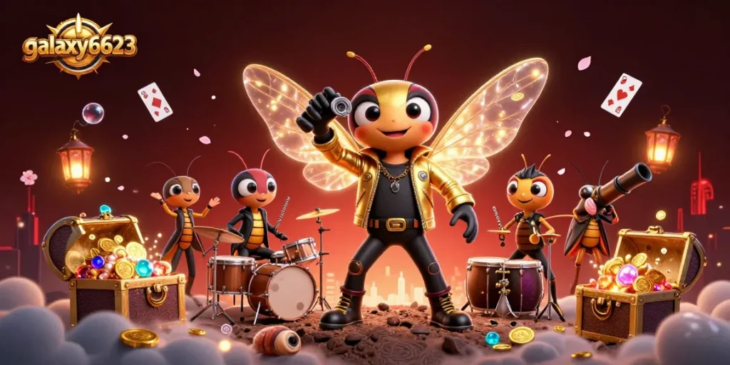 Players join in on the excitement of galaxy6623, showcasing a vibrant 3D casino scene with animated characters.