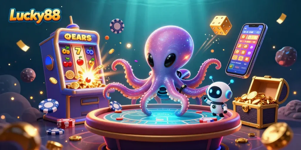 Experience thrilling gameplay with Lucky88 at a vibrant alien casino featuring dynamic games and excitement.