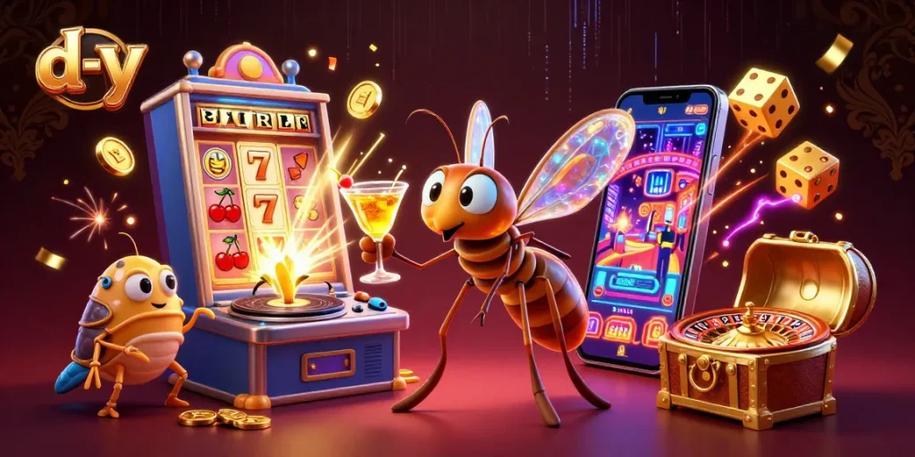 Experience the vibrant d-y casino scene with dynamic characters and engaging game elements.