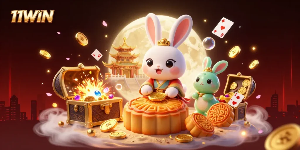Experience the thrill of 11WIN in a vibrant scene blending folklore and casino elements.